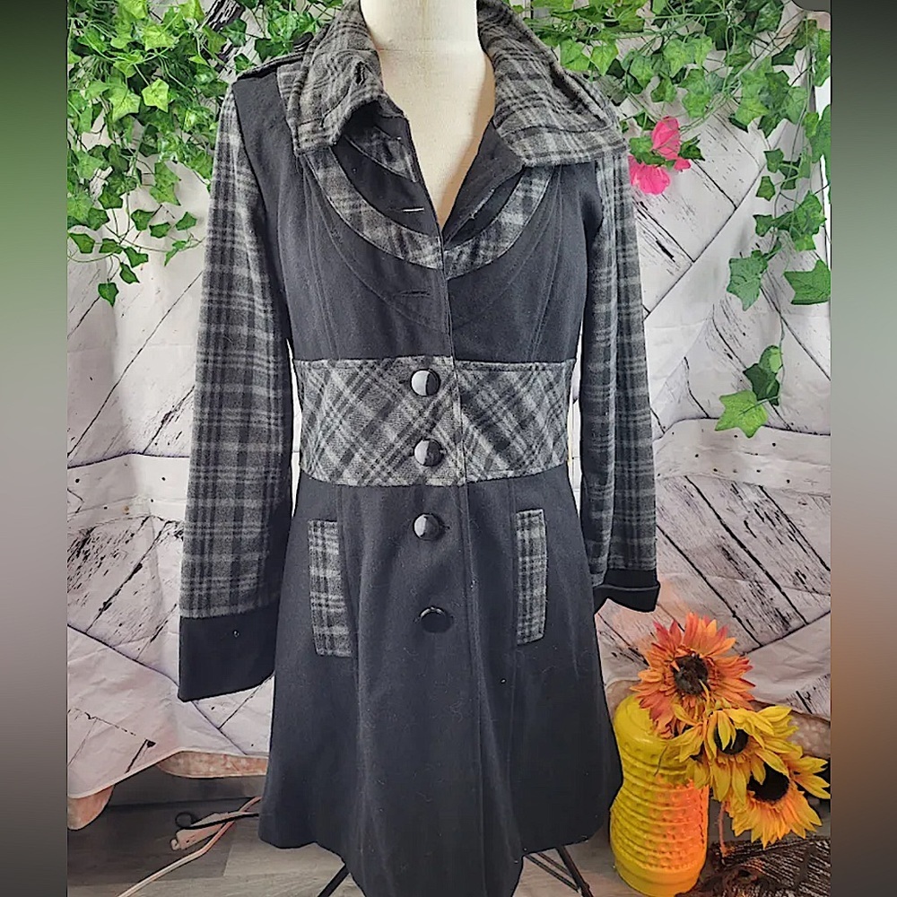 KESSLEY Wool Blend Trench Coat